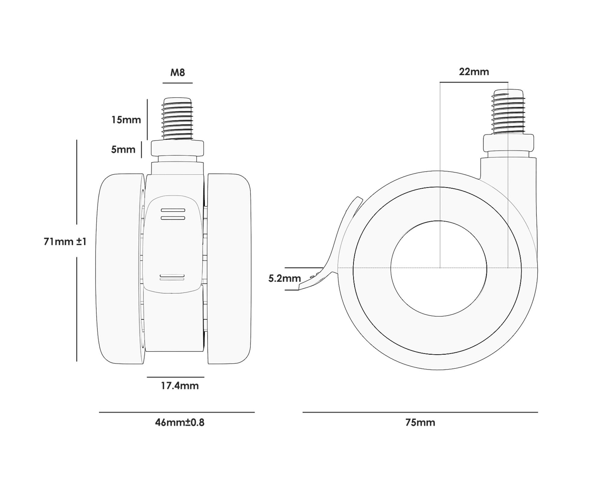 Floor Protective Casters with brake (4 pcs)