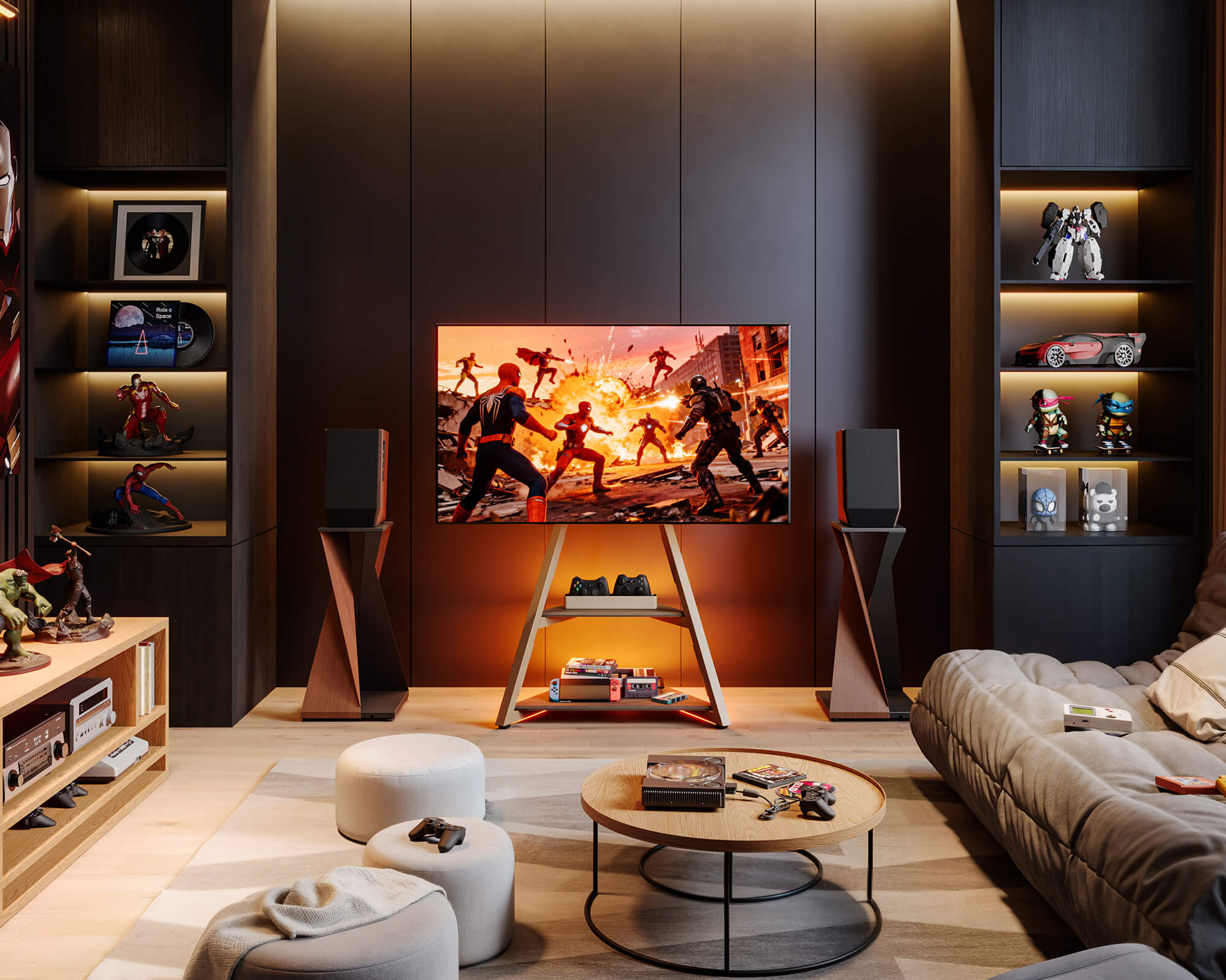 Eiffel TV Standaard met sfeerverlichting