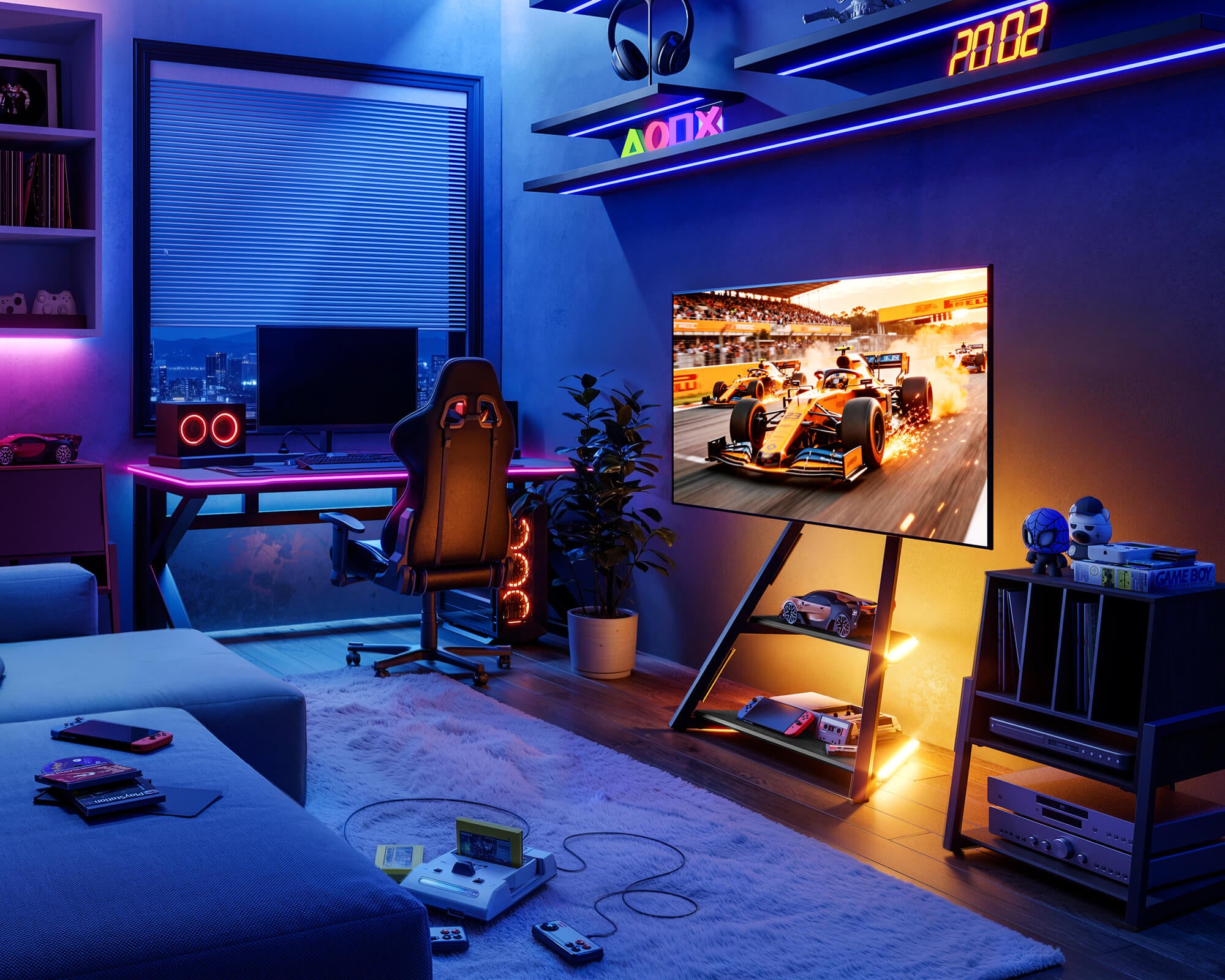 Eiffel TV Standaard met sfeerverlichting