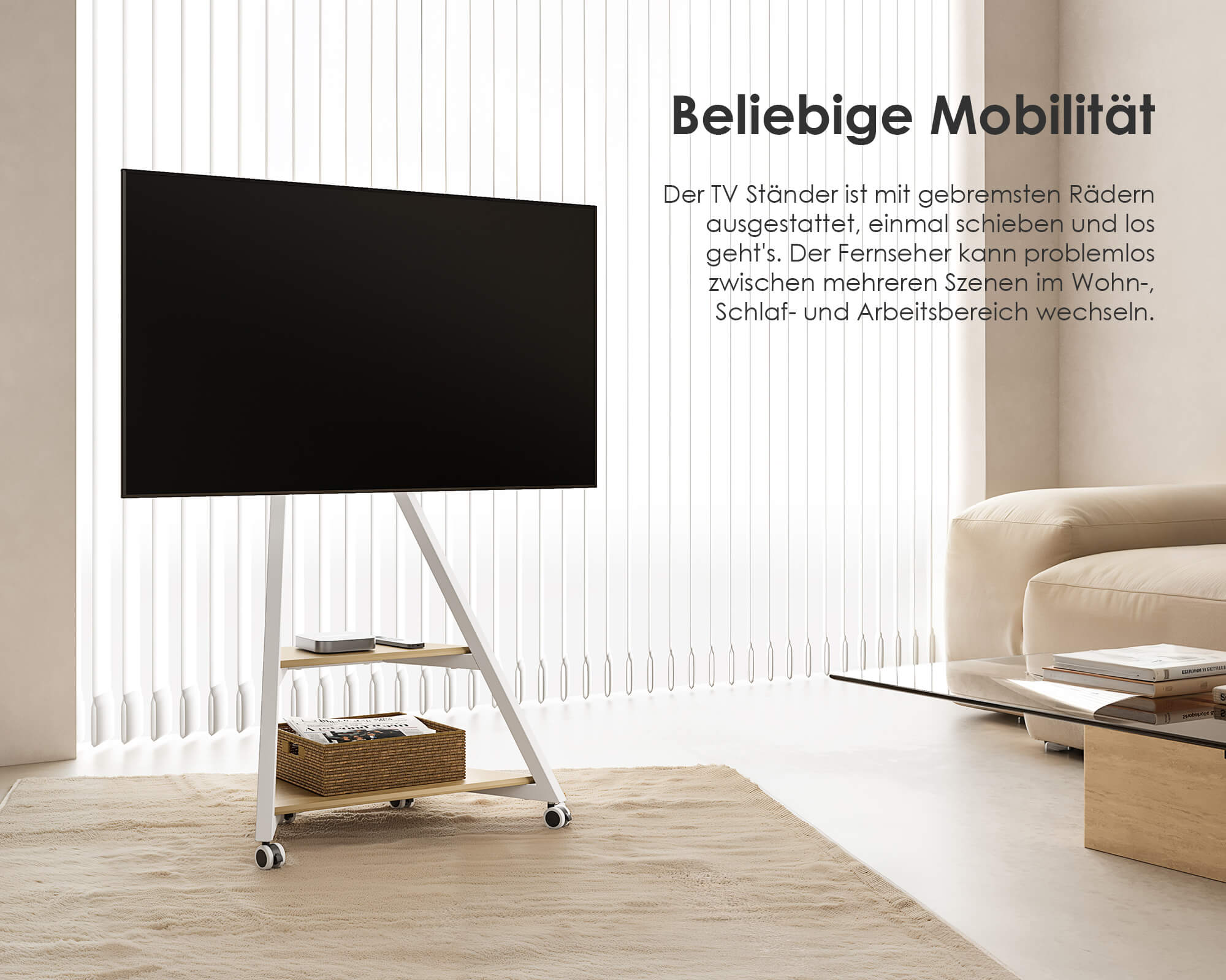 Eiffel FT65 TV-standaard met wielen