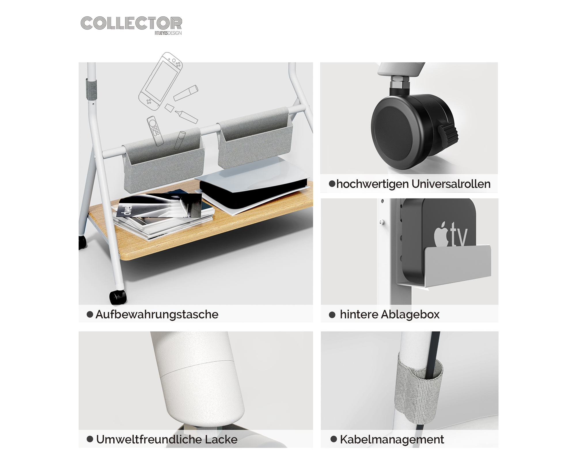 Collector TC88 Supporto tv da terra con ruote