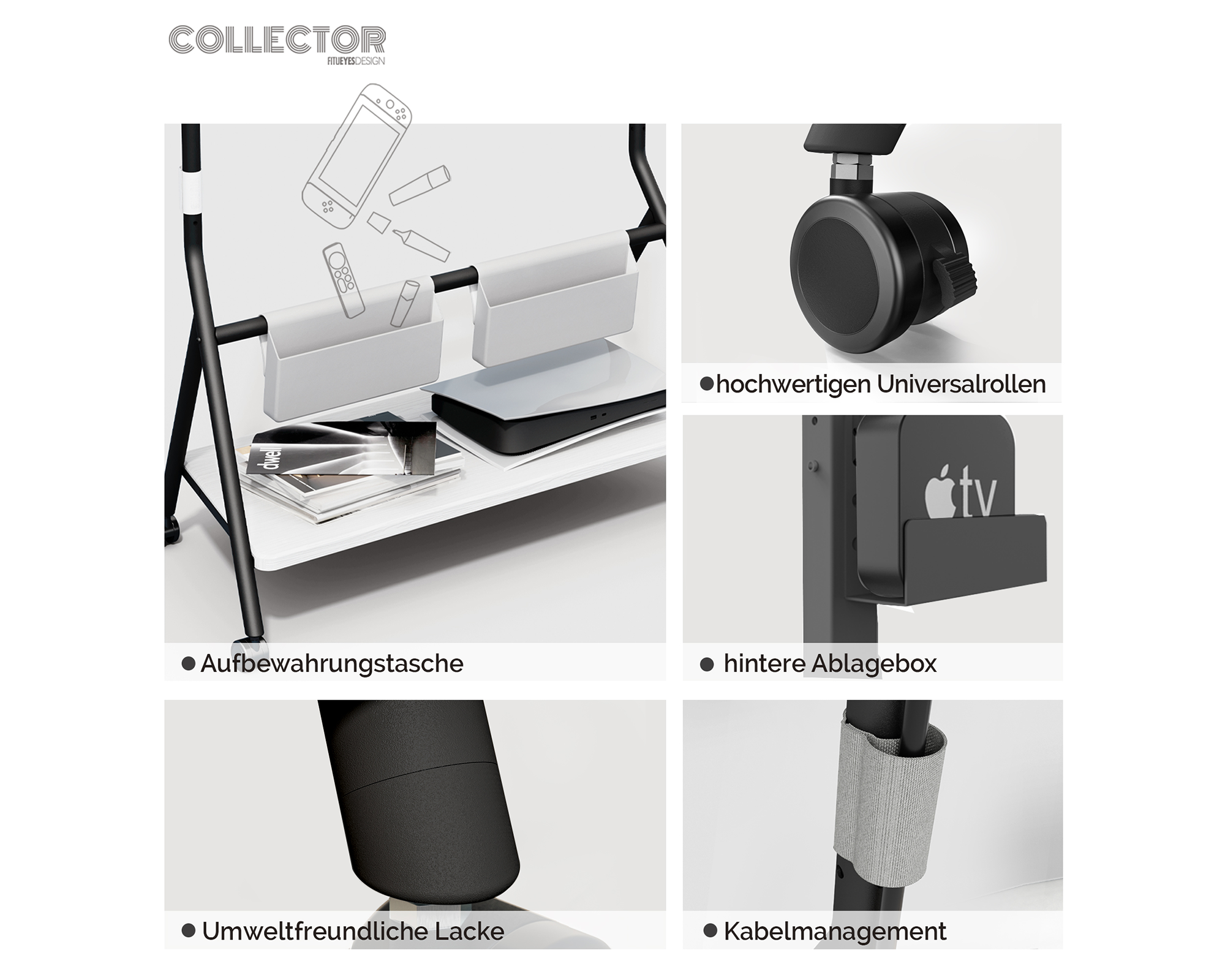 Collector TC88 Supporto tv da terra con ruote