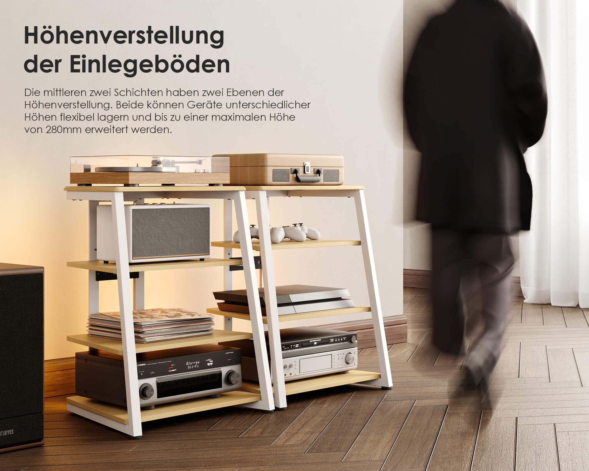 Eiffel V2 AS06 LED HIFI Rack mit Steckdose