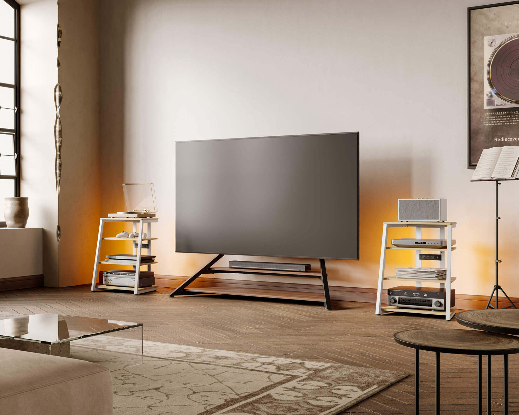 Eiffel V2 AS06 LED HIFI Rack mit Steckdose