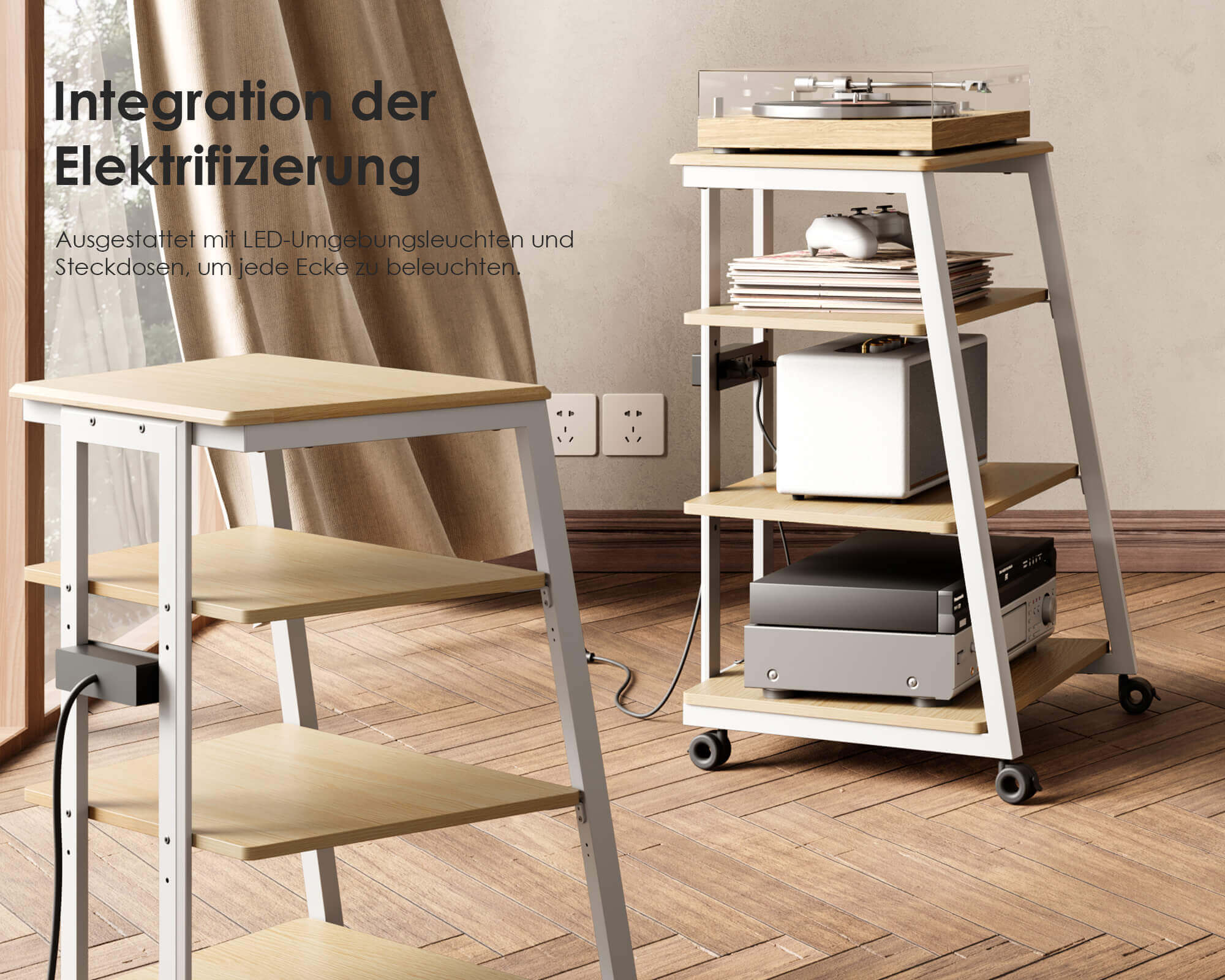 Eiffel V2 AS06 LED HIFI Rack mit Steckdose