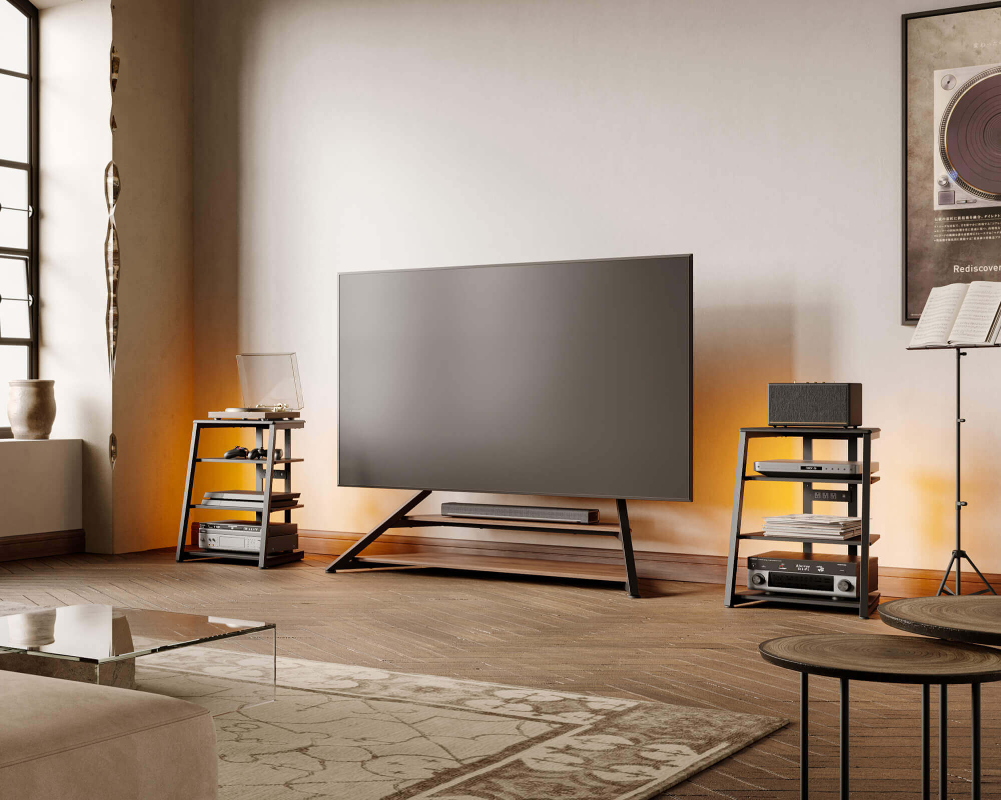 Eiffel V2 AS06 LED HIFI Rack mit Steckdose