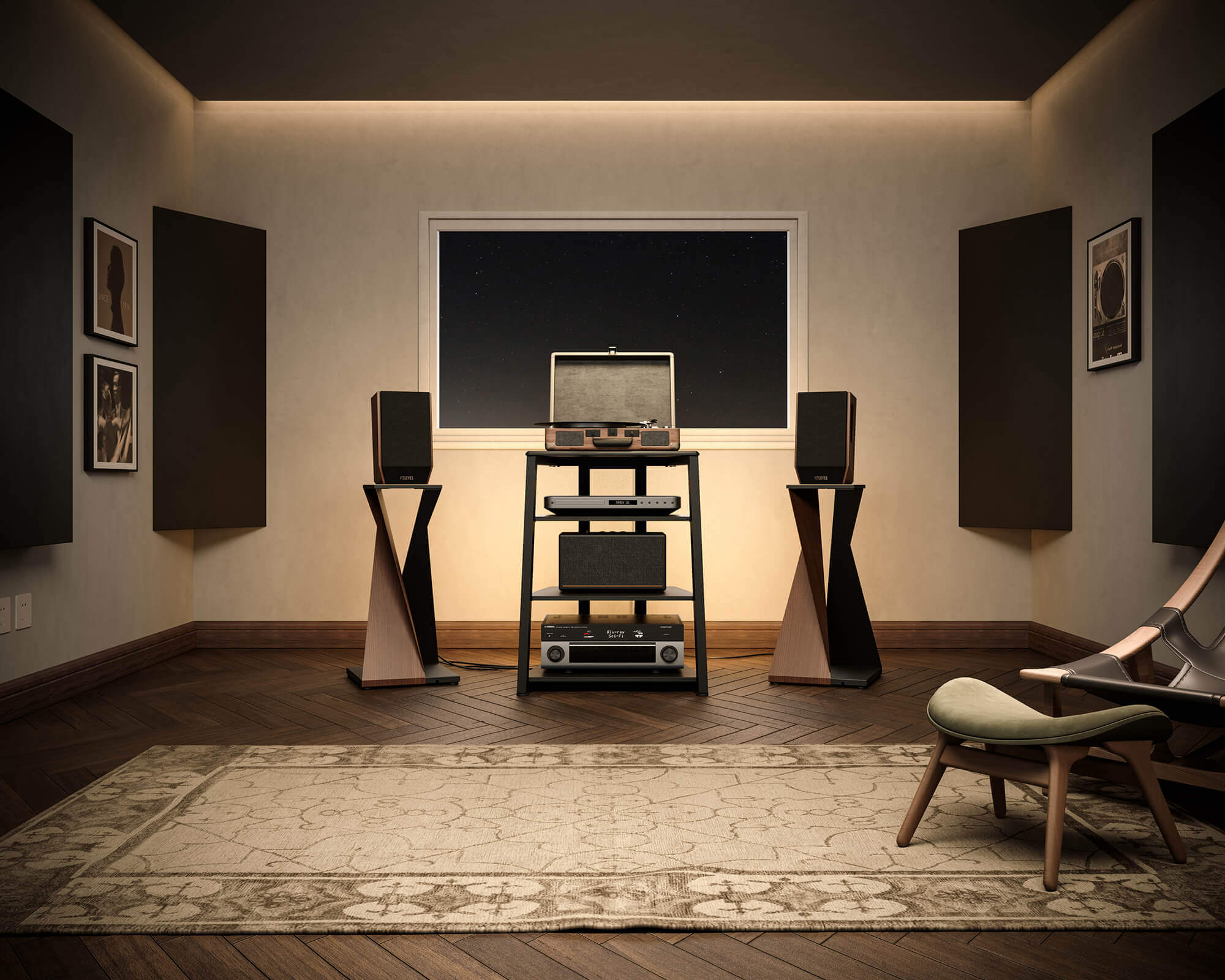 Eiffel V2 AS06 LED HIFI Rack mit Steckdose