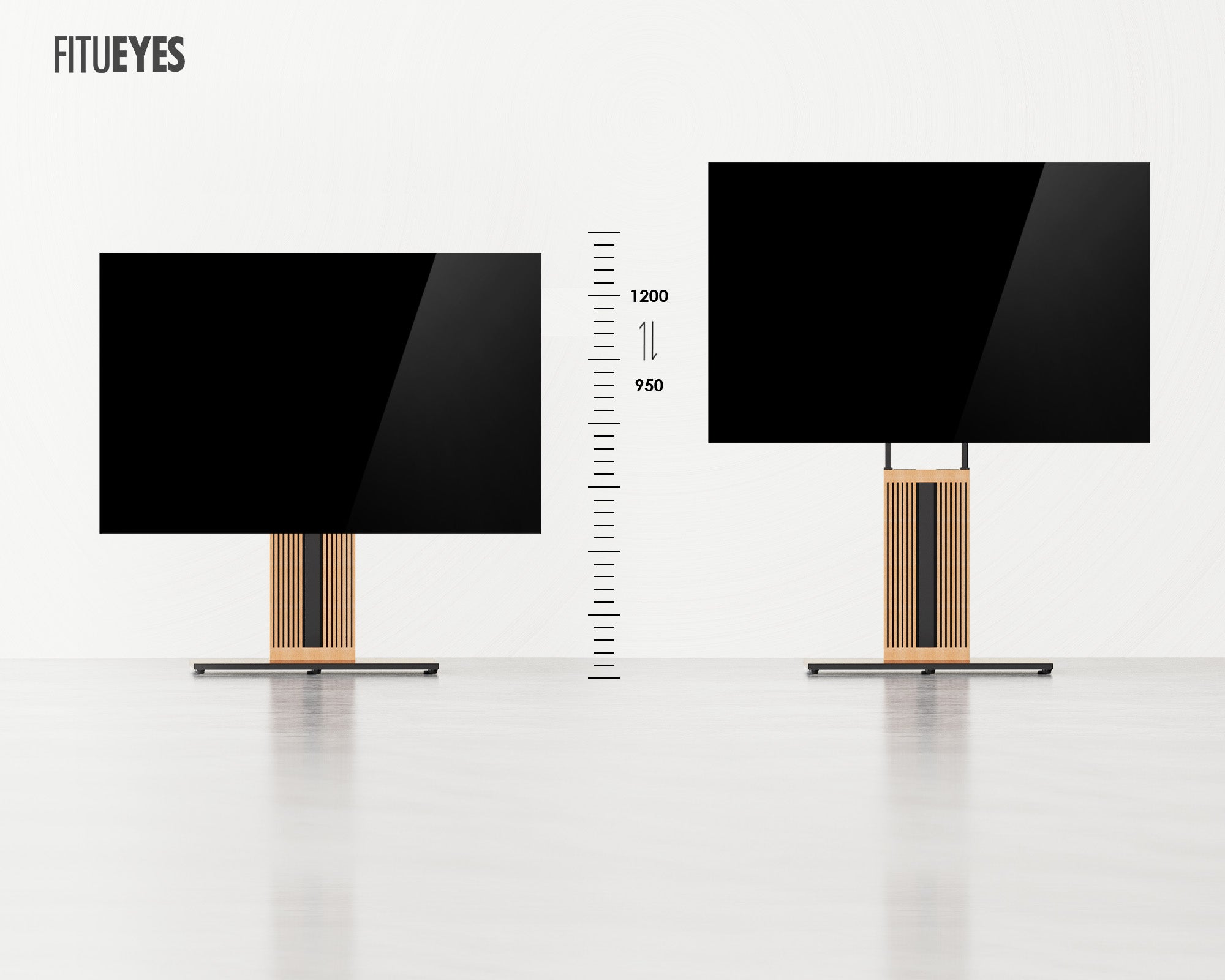 Höhenverstellbarer schwarzer TV-Ständer