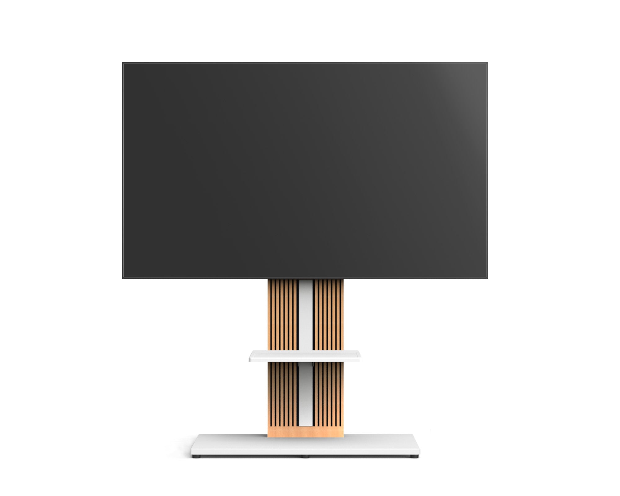 Weißer TV-Ständer mit Ablagen