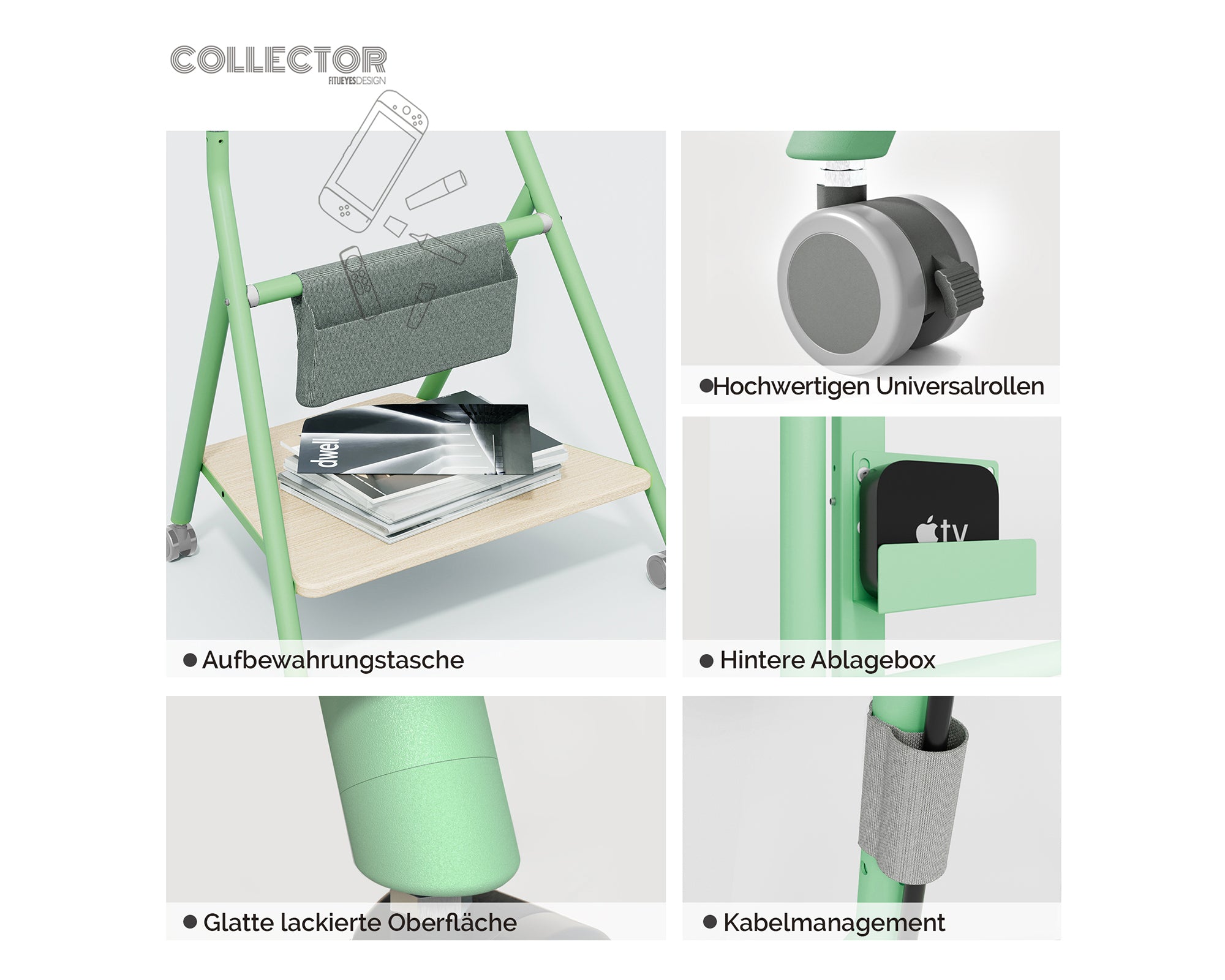 Collector TC65 Support TV à Roulettes