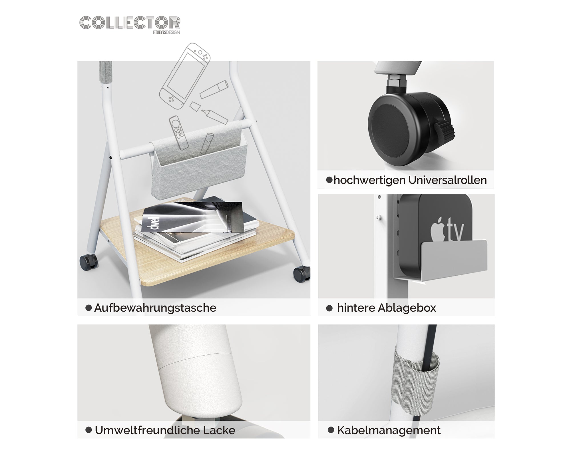 Collector TC65 Support TV à Roulettes