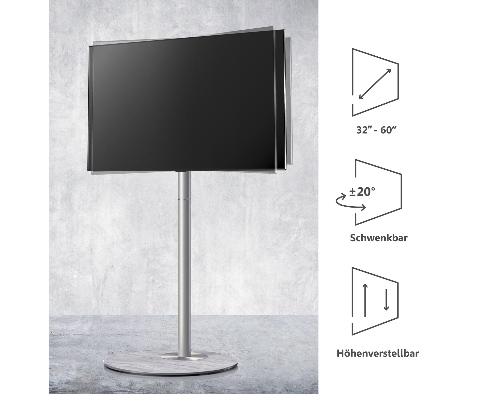 Höhenverstellbarer fernseher über 60 zoll ständer