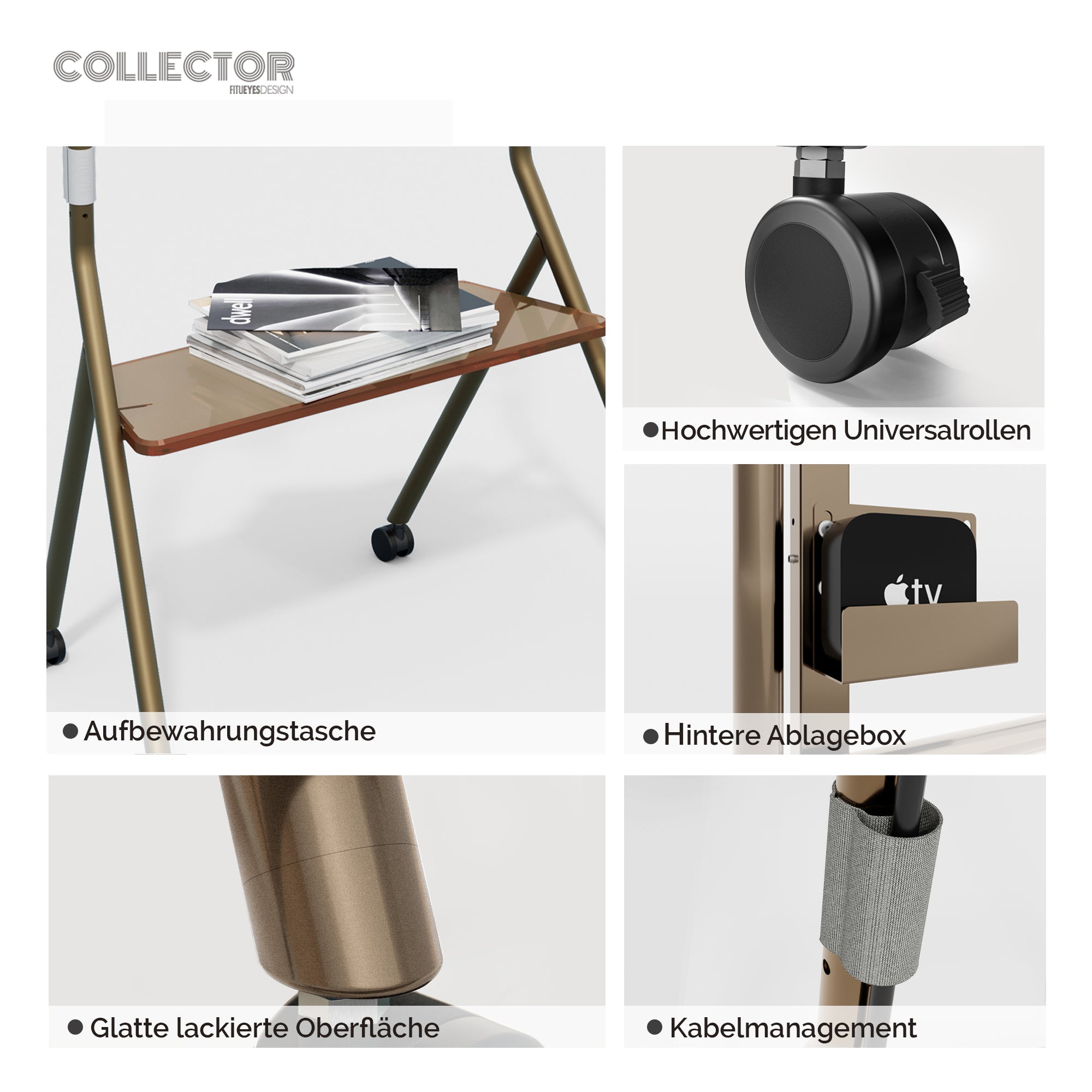 Collector TC78 Supporto tv da terra con ruote