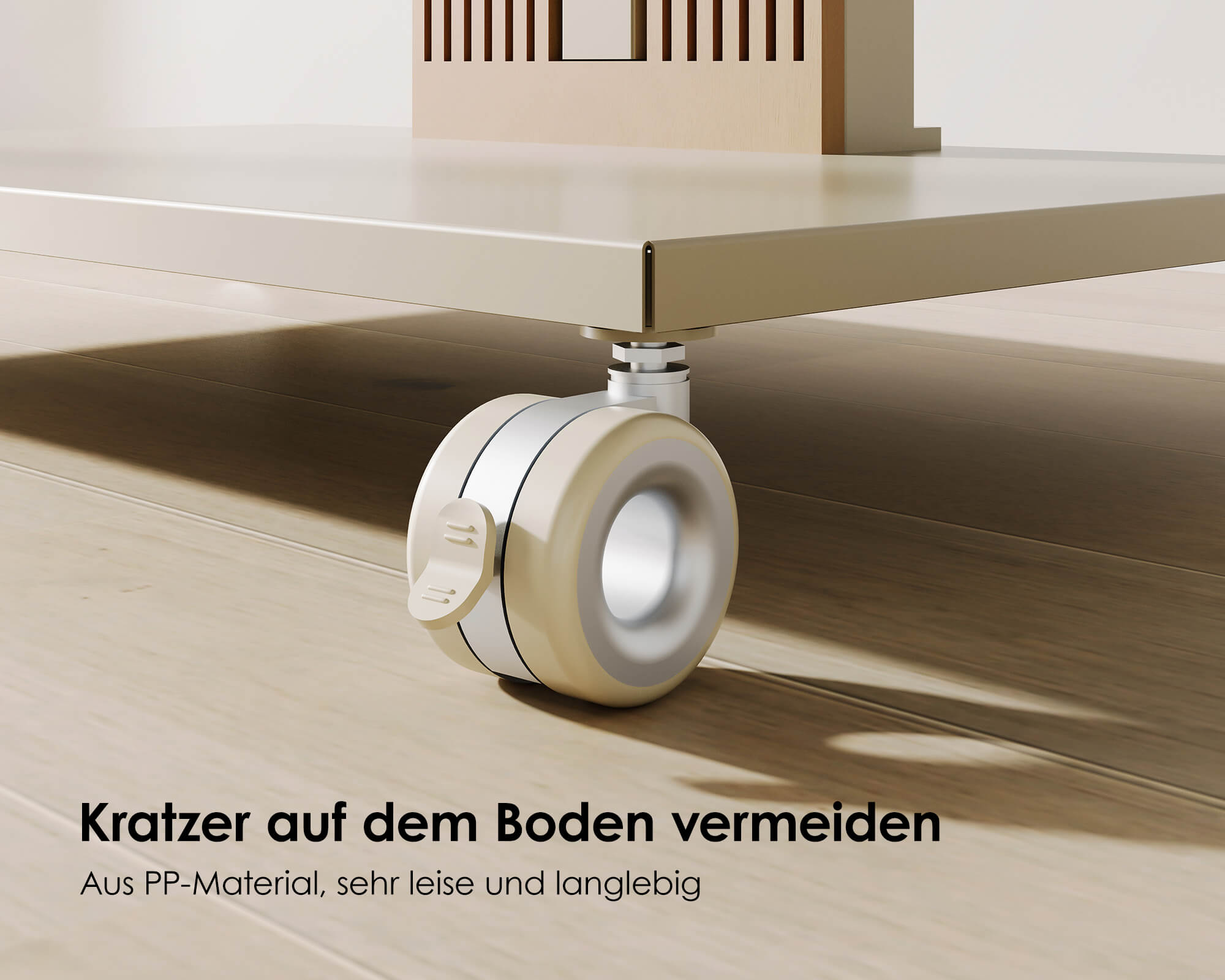 Roulettes universelles avec frein pour parquet en bois (4 pièces)