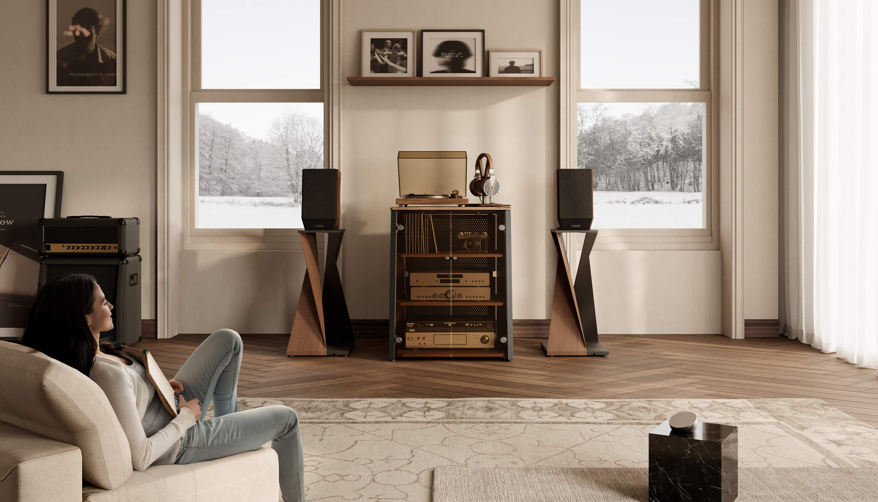 HIFI Ständer mit Eiffel Lautsprecherständern