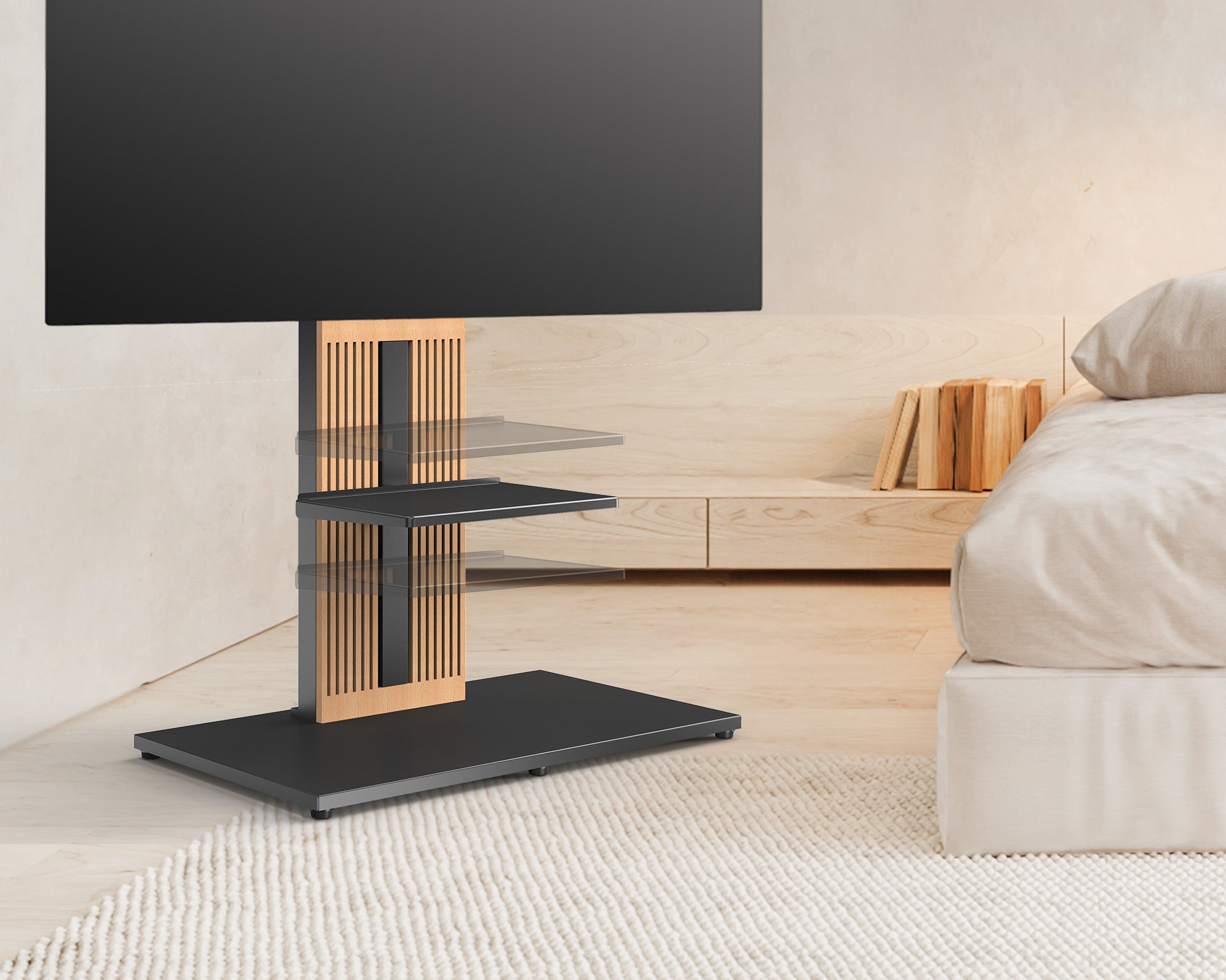 TV-Ständer mit verstellbarer Ablage
