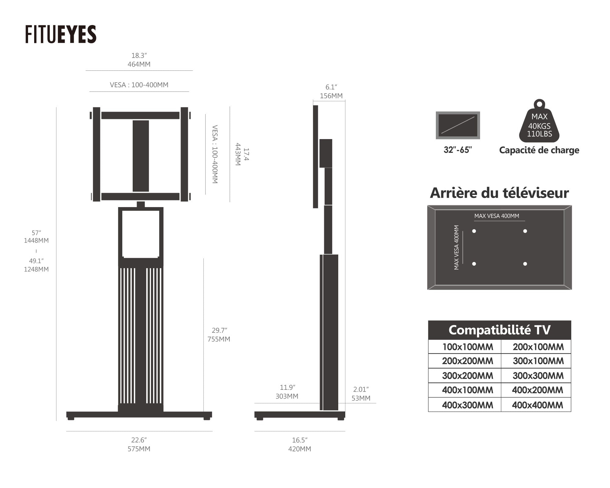 Supporto TV 32"-65" ZEN